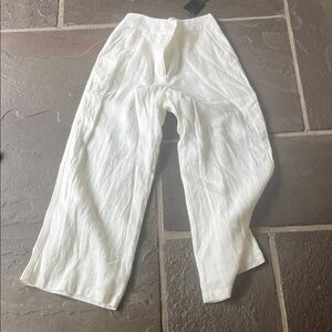 Elie Tahari Sky White Linen Trousers